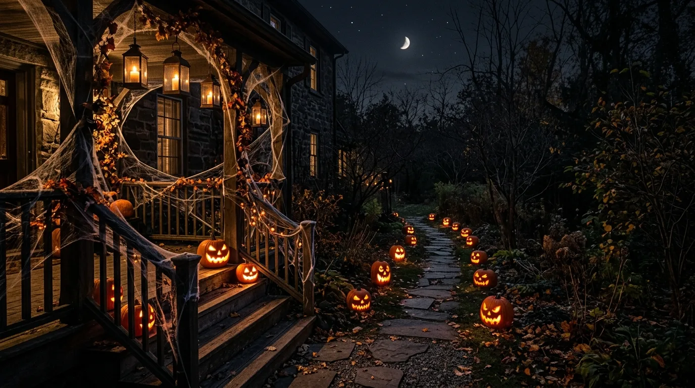 Use fog or texture effects with more restraint inspiration for an outdoor Halloween yard.